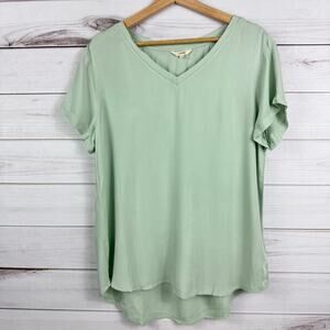 CiSono Women's‎ V Neck Blouse Seafoam Green Women's XL